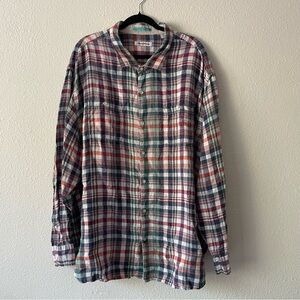 Tommy Bahama men’s long sleeve plaid linen shirt, size 3XLB